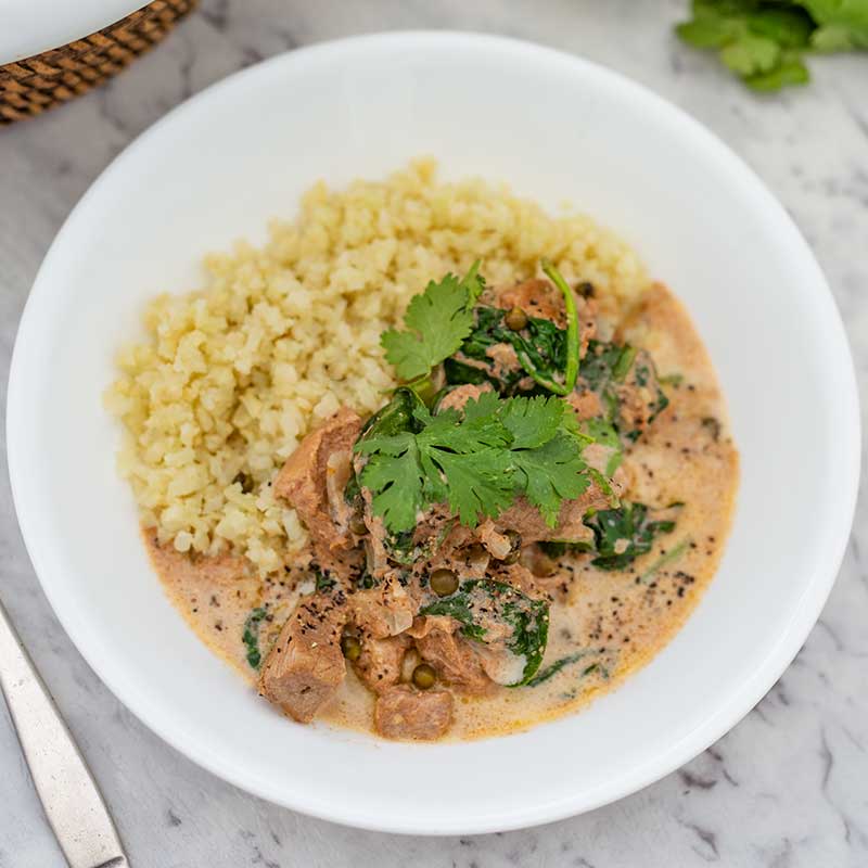 How to make Keto Pepper Pork Stew - creamy slow cooker casserole recipe