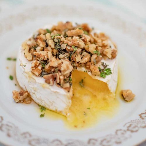 The Best Baked Brie Cheese with Maple Syrup & Walnuts