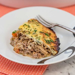 Keto Creamy Spaghetti Casserole - easy ground beef recipe