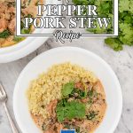 Low Carb Pepper Pork Stew - creamy slow cooker keto casserole recipe
