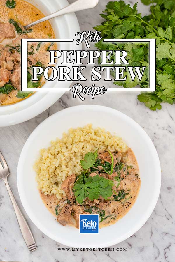 Low Carb Pepper Pork Stew - creamy slow cooker keto casserole recipe