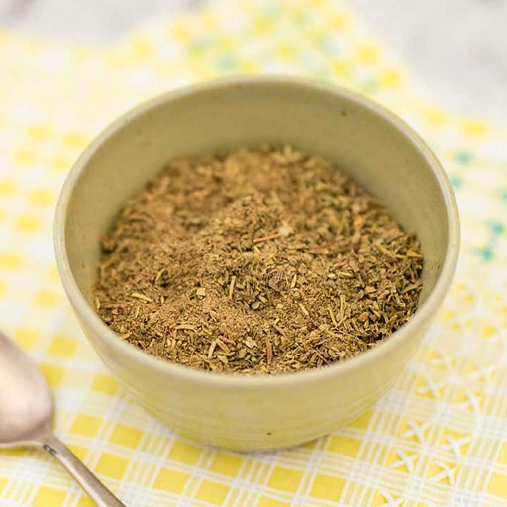 Home made poultry seasoning in a bowl.