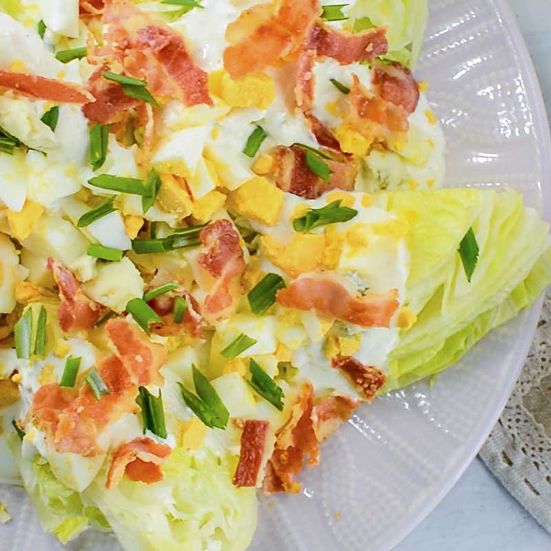 A platter filled with Keto Wedge Salad