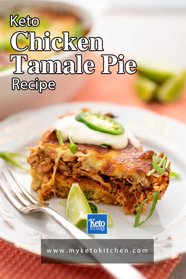 A slice to Keto Tamale Pie on a white plate