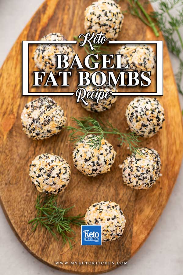 Keto Bagel Fat Bombs on a wooden board