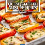 Keto Quest Stuffed Mini Peppers on a lined cookie sheet