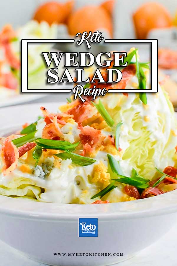 Keto Wedge Salad in a white bowl