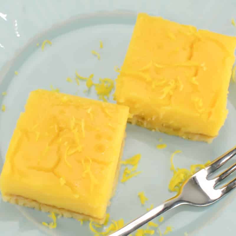 Keto Lemon Bars on a plate