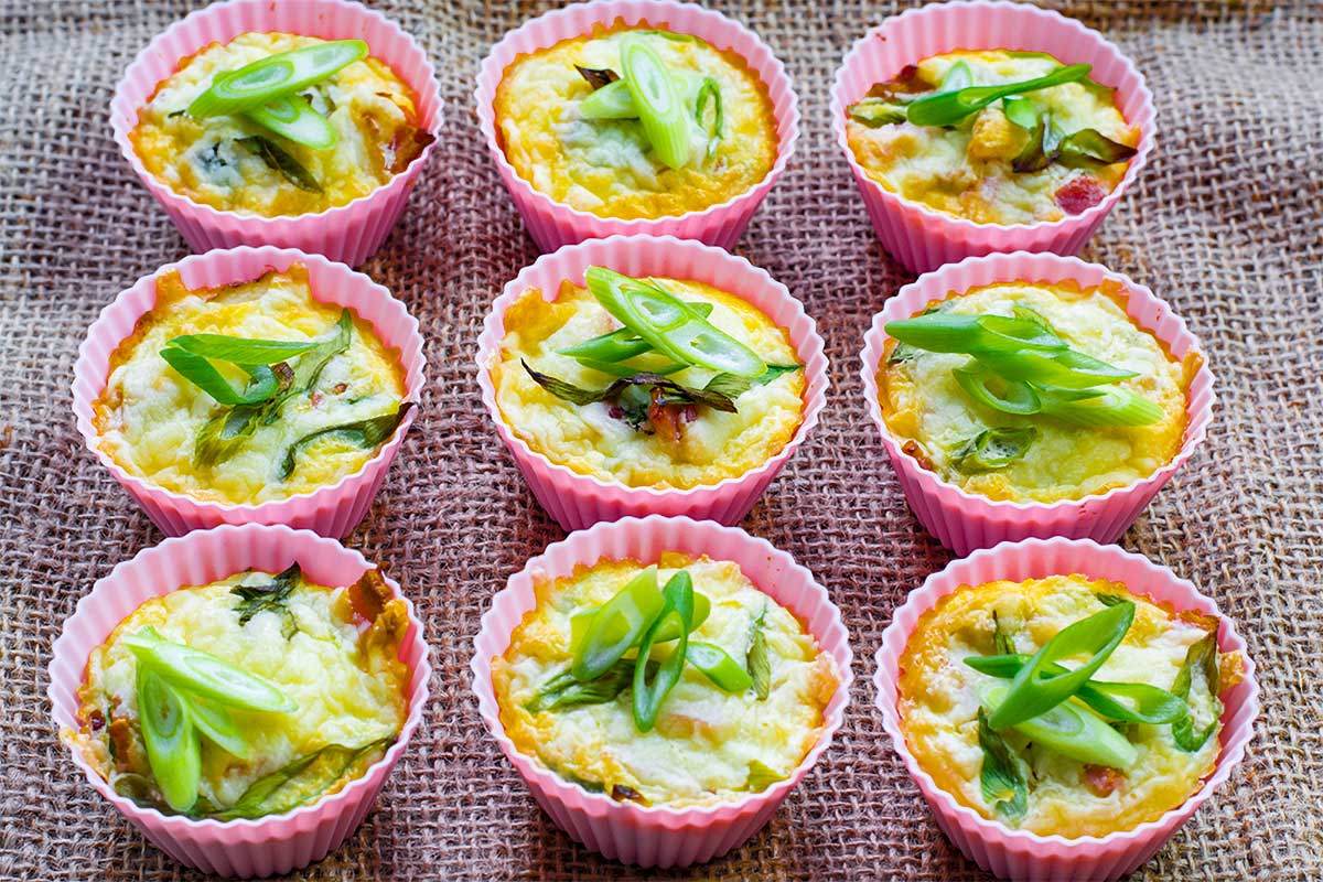 Keto Breakfast Muffins Recipe - Cheese and Bacon - (Zero Carbs)