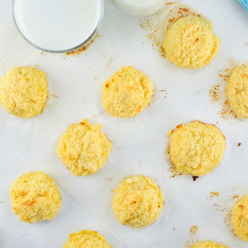 Keto Coconut Macaroons on a white table
