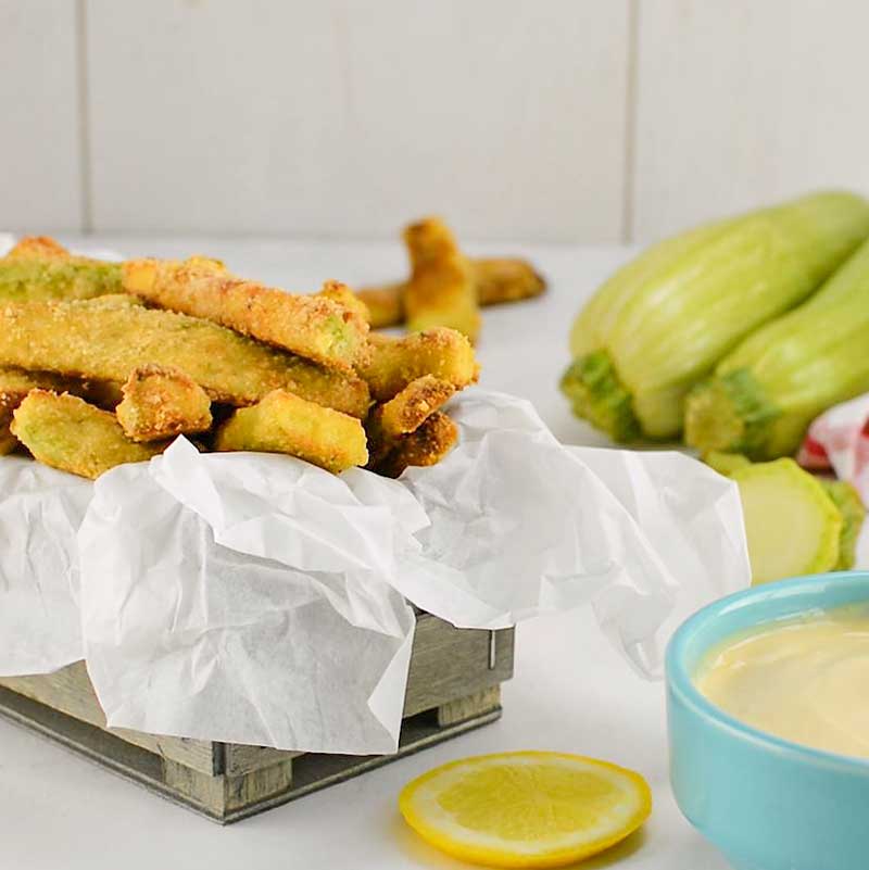 Keto Zucchini Fries in a dish