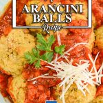 Keto Arancini Balls in a bowl with marinara sauce