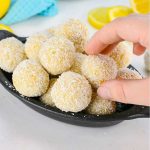 Keto Lemon Bliss Balls in a black dish