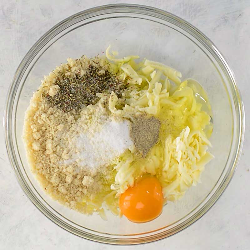 Keto Zucchini Breadstick ingredients in a bowl