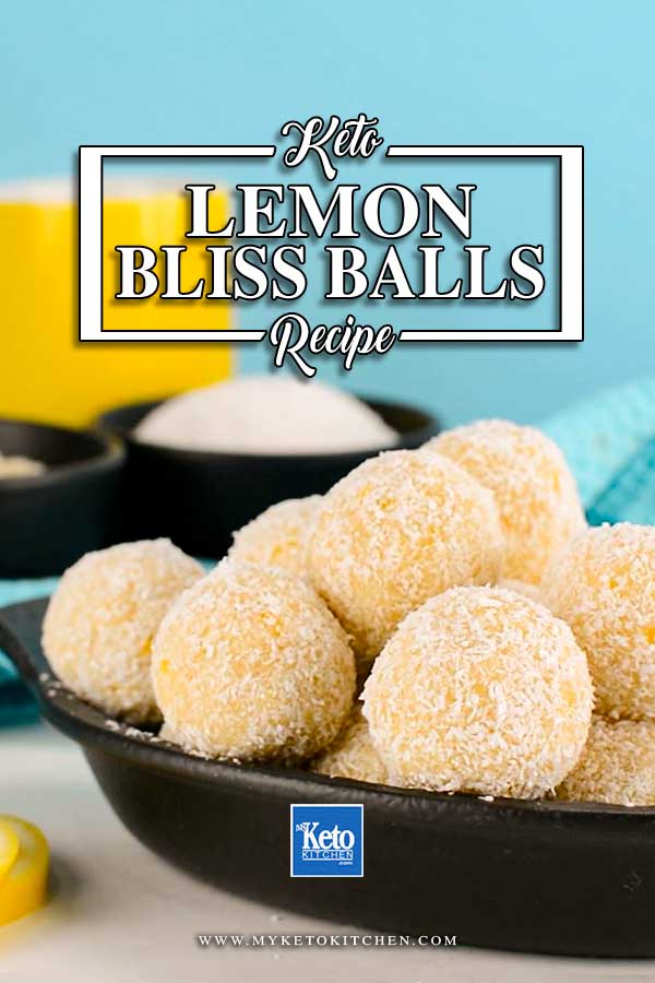 Keto Lemon Bliss Balls in a black dish