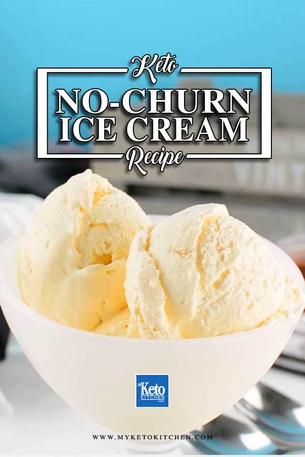 No Churn Keto Vanilla Ice Cream in a bowl