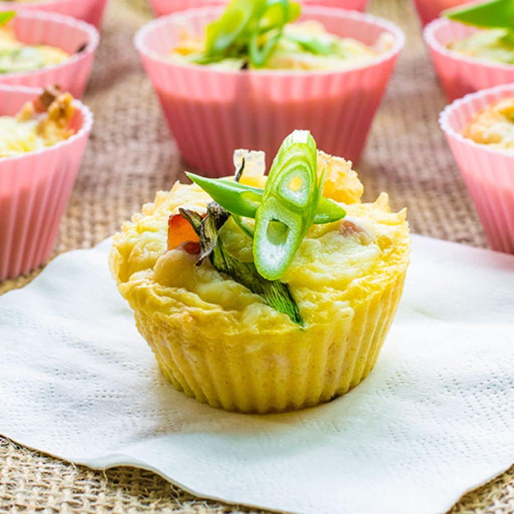 Keto breakfast muffins with cheese and bacon