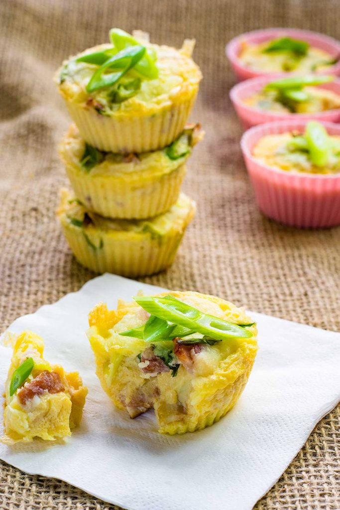Keto Breakfast Muffins with Bacon and Cheese.