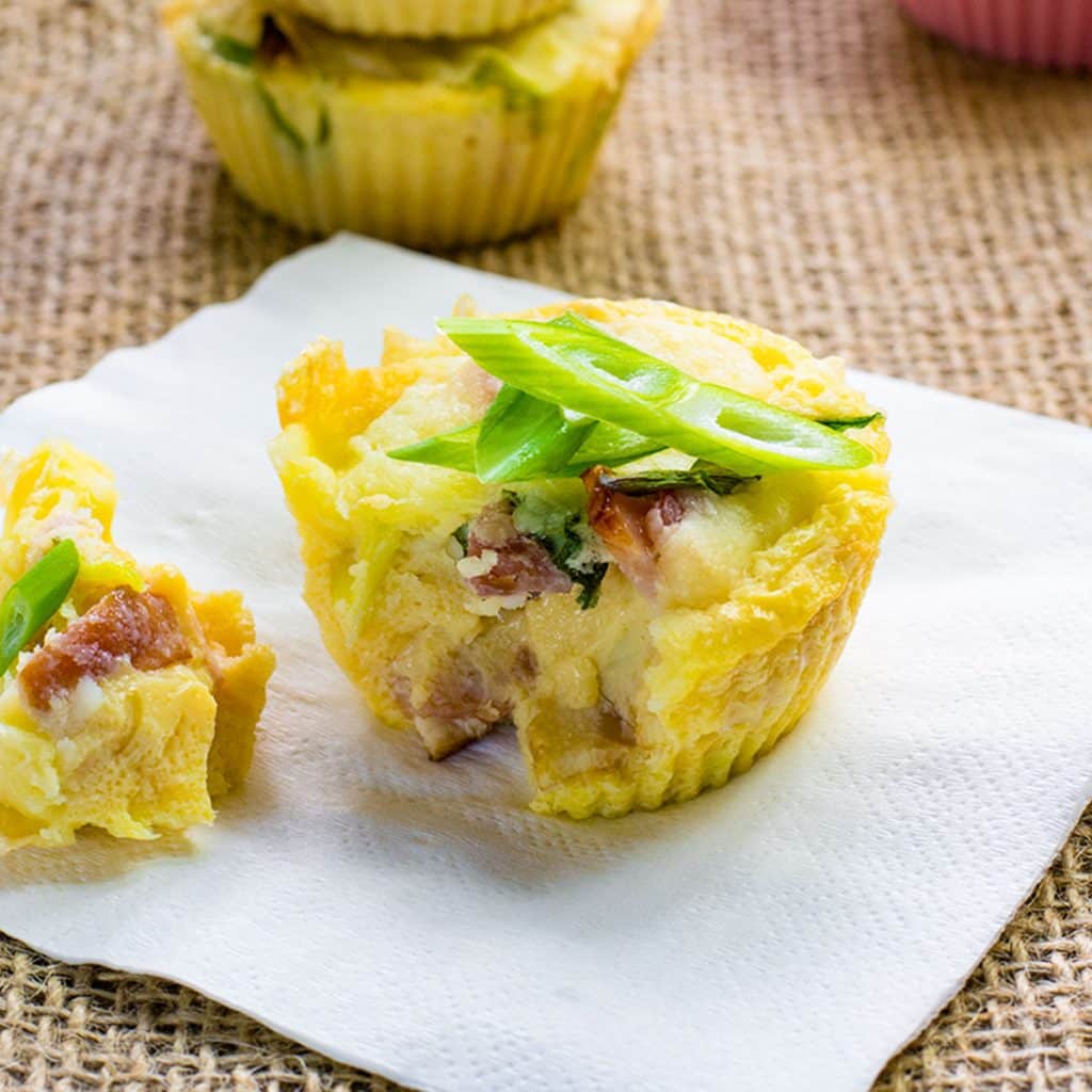 Keto breakfast muffins ready to eat.