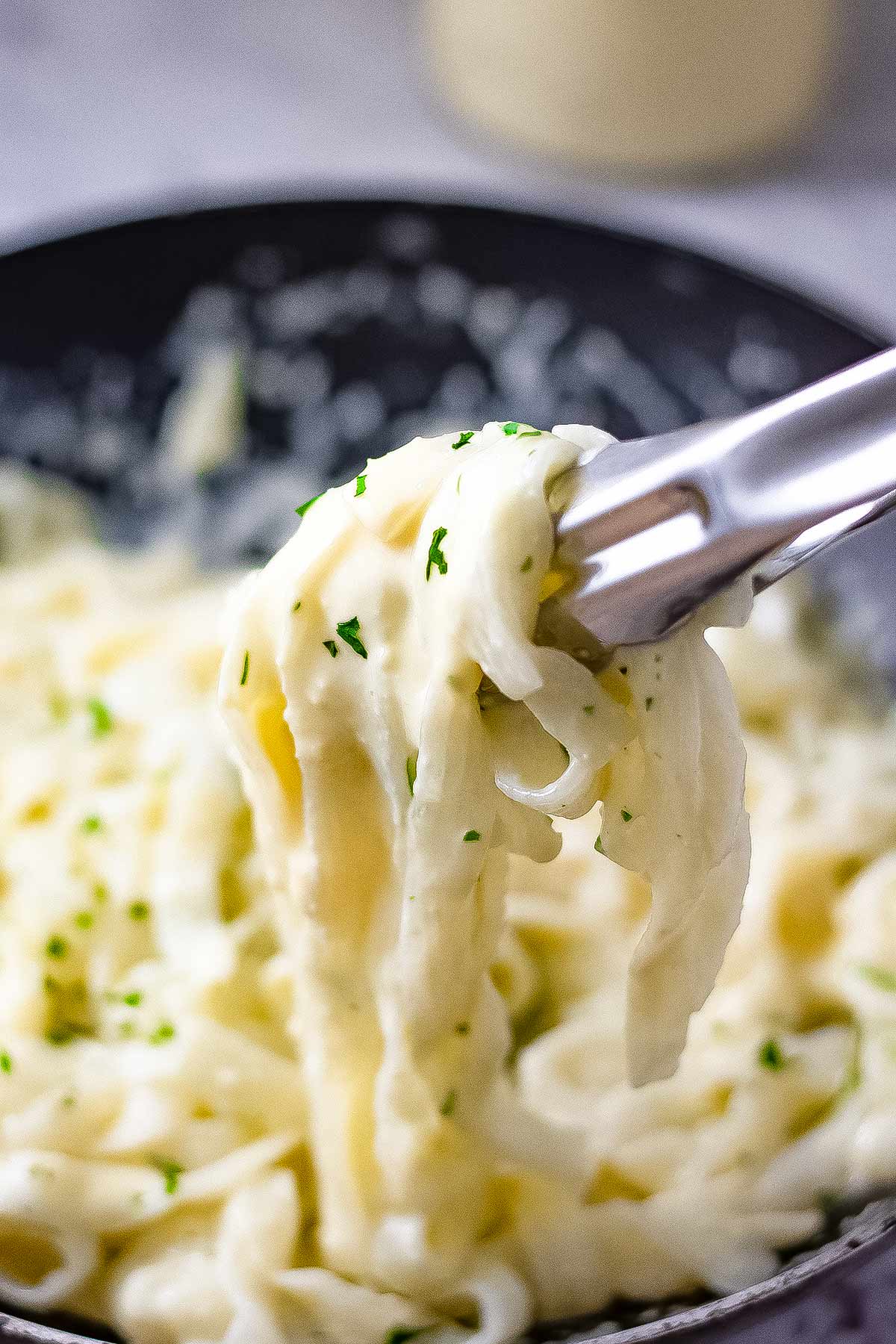 Keto Alfredo sauce on low carb pasta