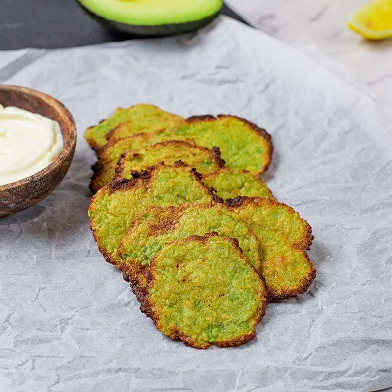 Keto Avocado Chips on a platter