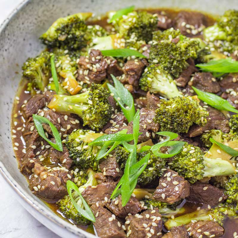 Keto Beef and Broccoli in a bowl