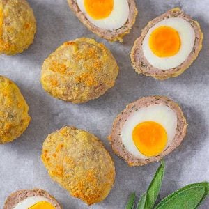 Tasty keto scotch eggs.