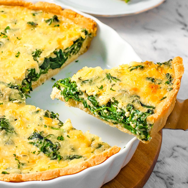 Keto Spinach Quiche with Crust