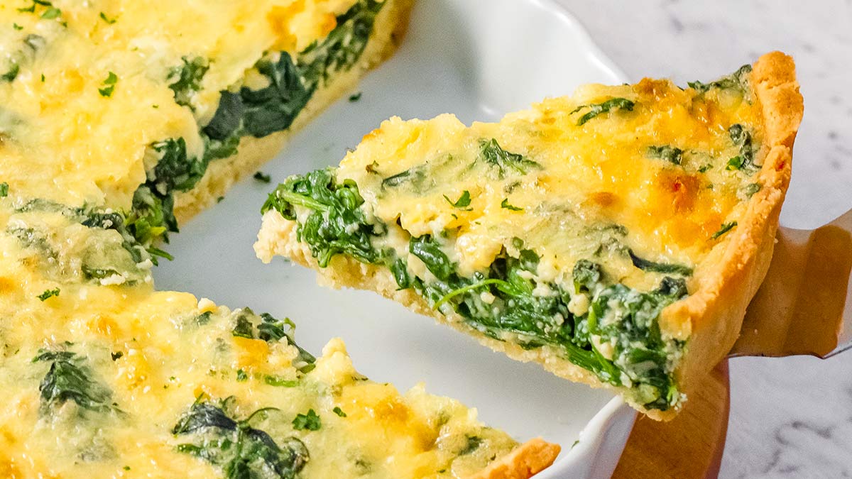 Best Keto Spinach Quiche with LowCarb Crust