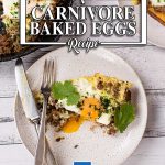 Carnivore Baked Eggs on a slice of Keto Bread