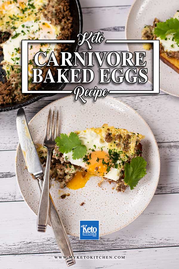 Carnivore Baked Eggs on a slice of Keto Bread