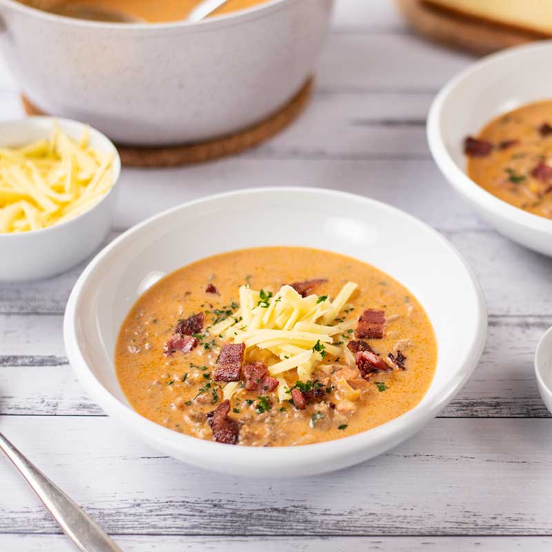 Keto Bacon Cheeseburger Soup Ingredients