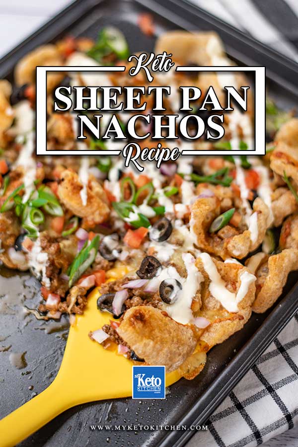 Keto Beef Nachos on a sheet pan