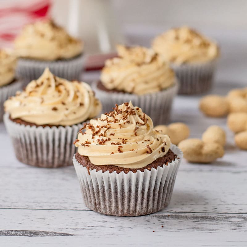 Keto Chocolate Peanut Butter Cupcakes