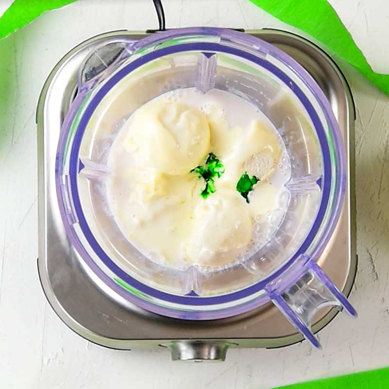 Keto Shamrock Shake Ingredients in the blender