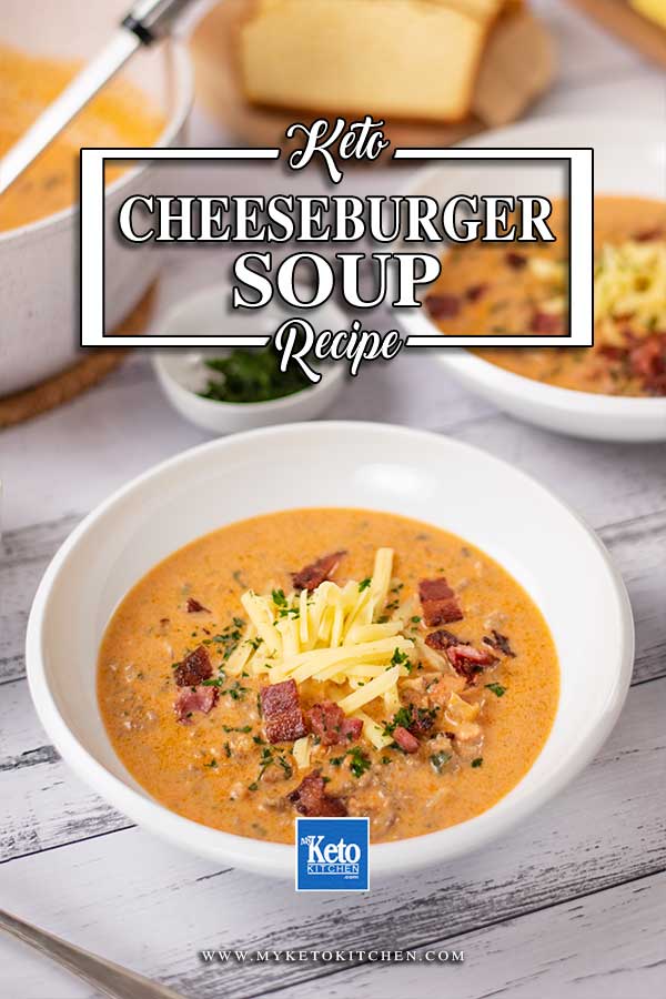 Low Carb Cheeseburger Soup in a bowl