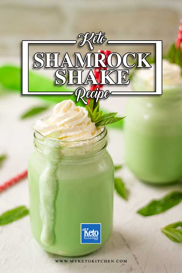 Low Carb Shamrock Shake topped with whipped cream