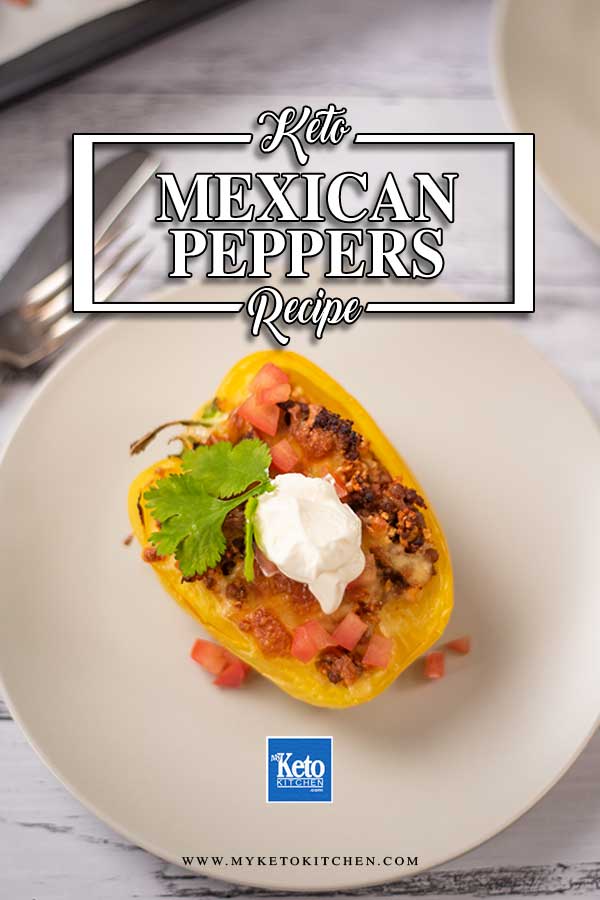 Keto Mexican Stuffed Peppers on a plate