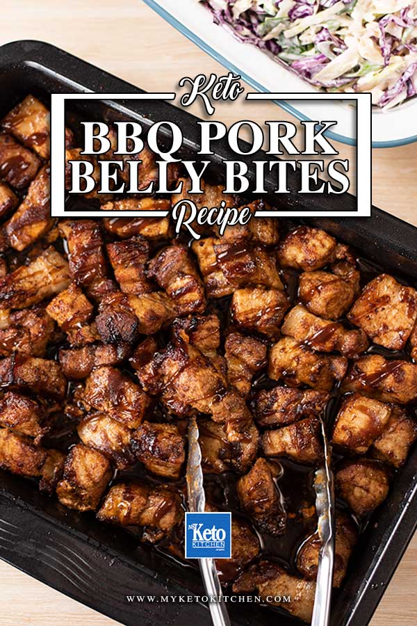 BBQ Pork Belly Bites on a tray