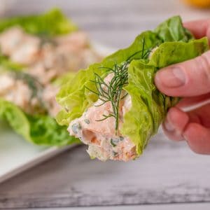 Keto Salmon Salad Wraps