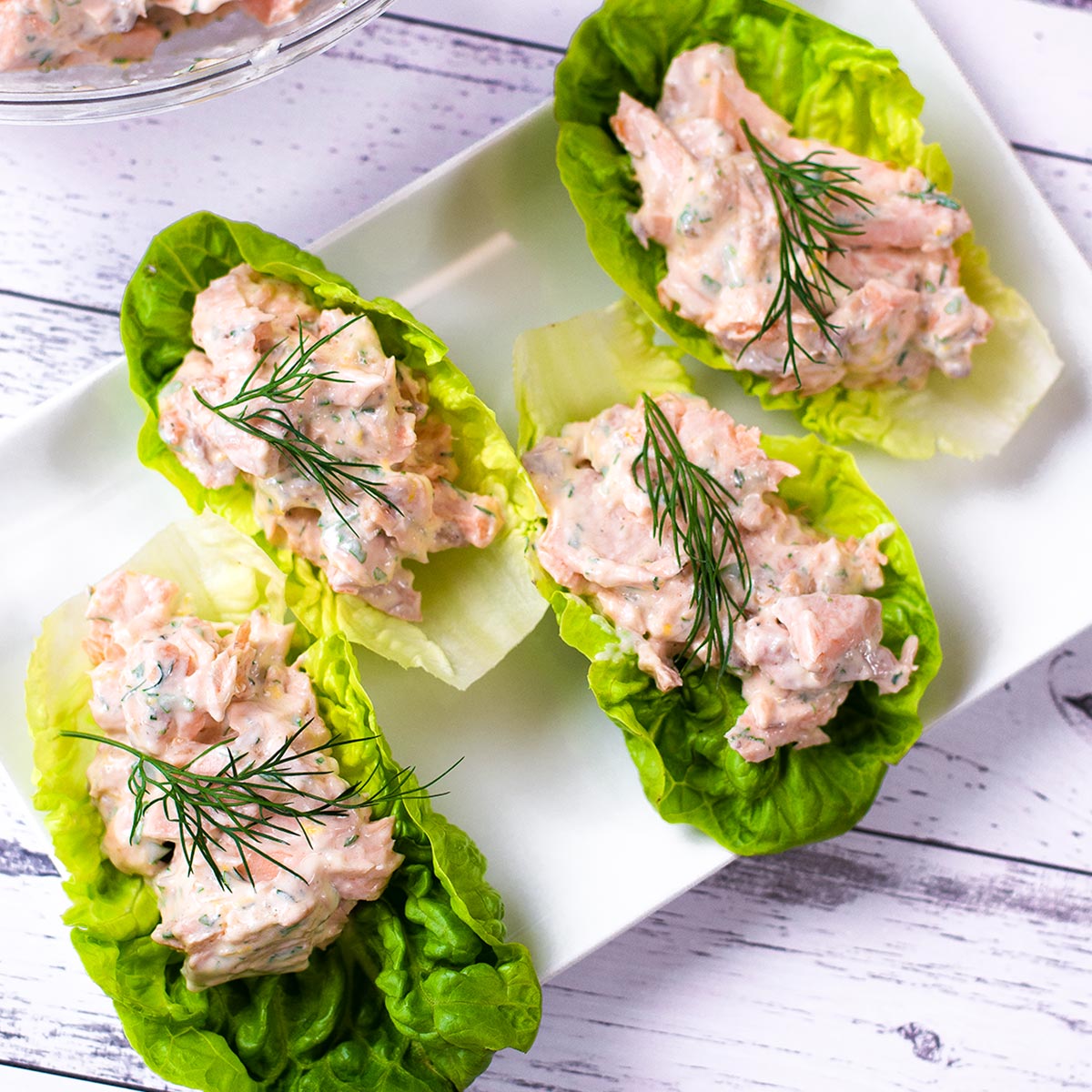 Salmon lettuce wraps.