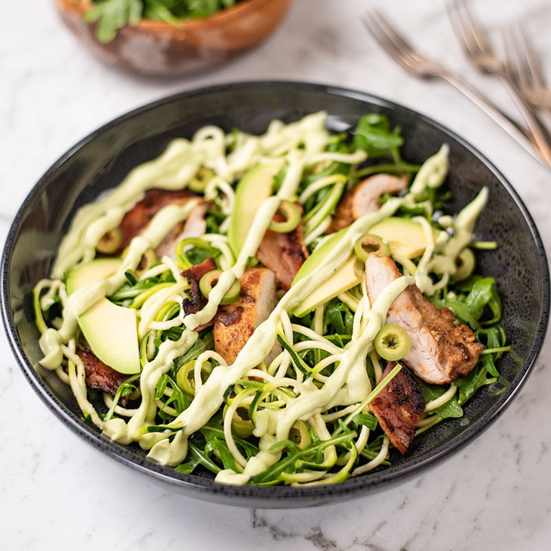 Keto Chicken Zoodles Salad