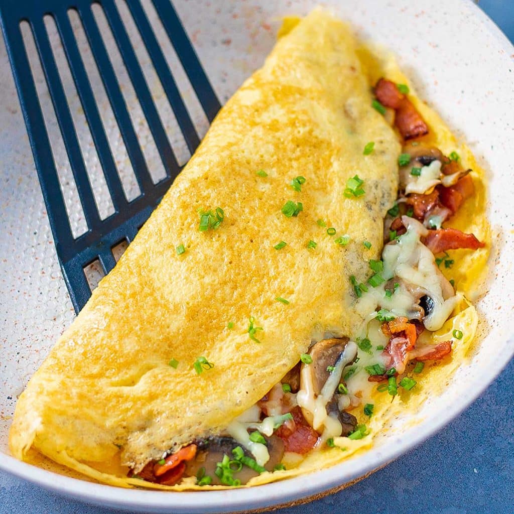 Keto omelette on a plate.