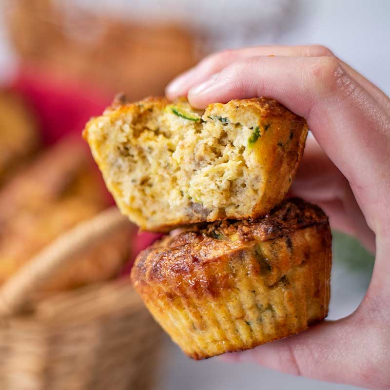 Keto Roast Lamb Muffins on top of each other