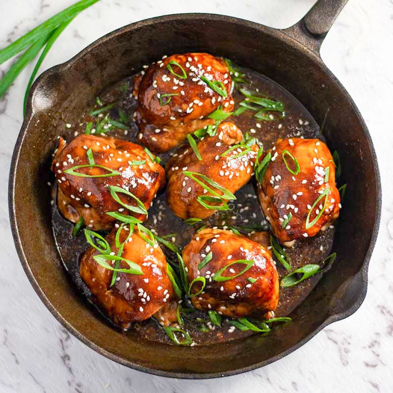 Keto Teriyaki Chicken in a pan