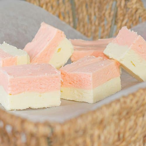 Keto Vanilla Strawberry Fudge