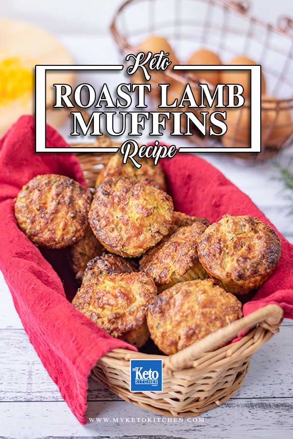 Low Carb Roast Lamb Muffins in a basket