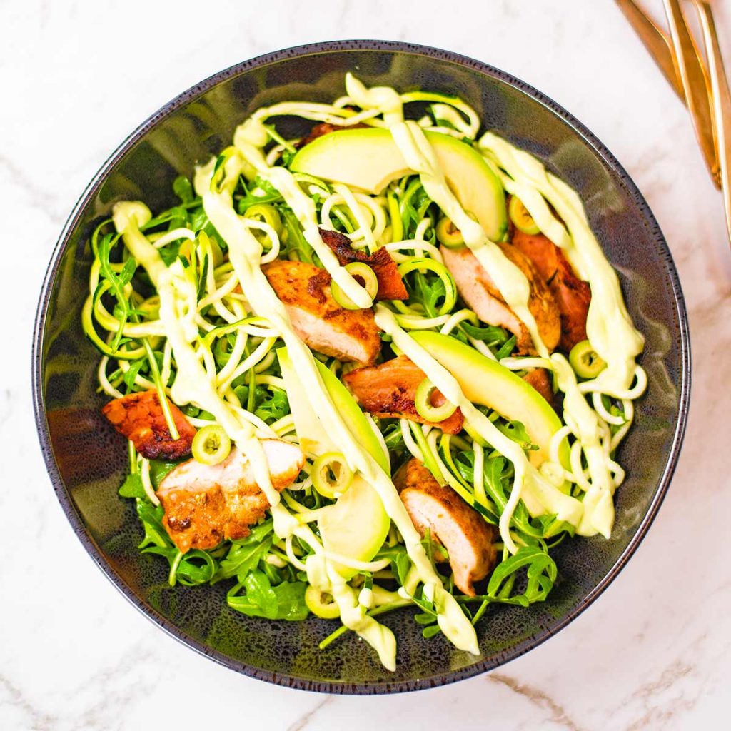 Keto Chicken Zoodle Salad