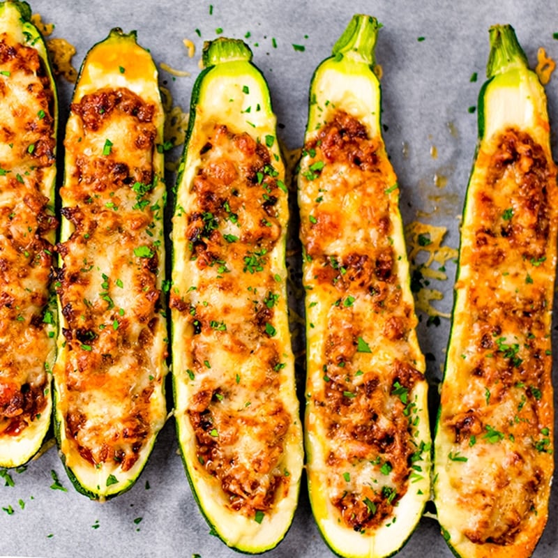 Keto Zucchini Boats Recipe with Ground Beef