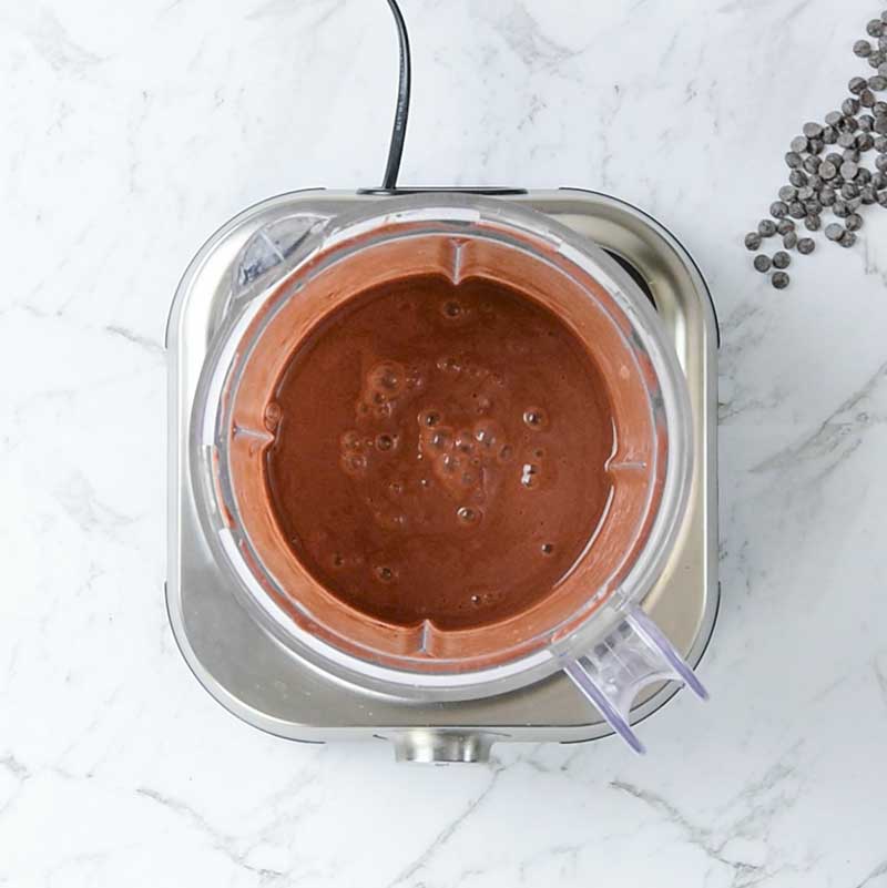 Keto Chocolate Milk Ingredients in a blender